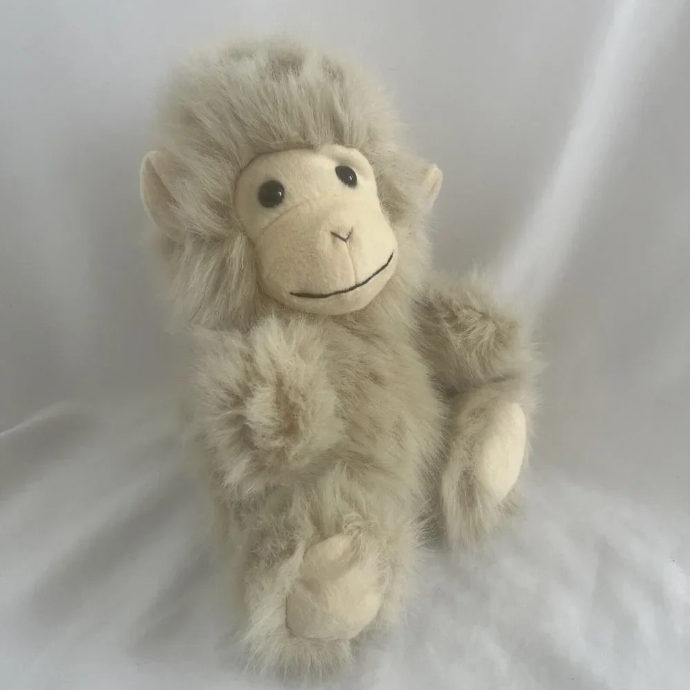 Vtg Monkey Puppet 1995 Happiness Express Beige Plush‎ 12